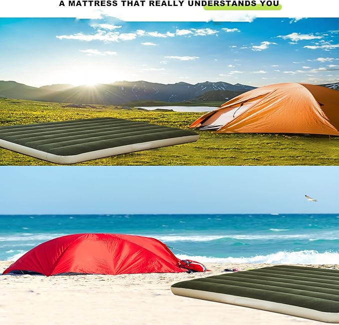 Inflatable Mattress Outdoor Portable Lazy Double Inflatable Leisure Air Cushion Suitable for Outdoor Camping Camping Family