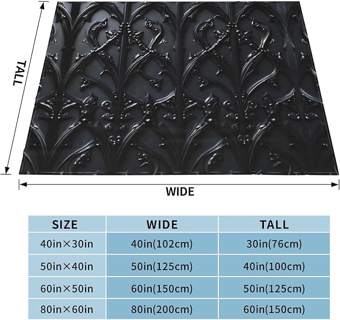 Black Fence 80x60 Printed Soft Fleece Blanket for Sofa Bed and Camping - Cozy Blanket for Travel Picnics Nighttime Use