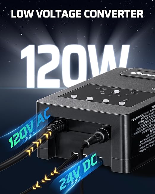 DEWENWILS 120W Low Voltage Landscape Transformer with Timer &amp Photocell Sensor 120V AC to 24V DC Low Voltage Transformer Weatherproof Landscape Lighting Transformer for Garden Lights Pathway Lig