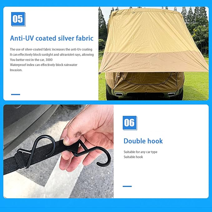 Camping Mattress Car Trunk Tent Sunshade Rainproof Tailgate Shade Awning Tent for Car SelfDriving