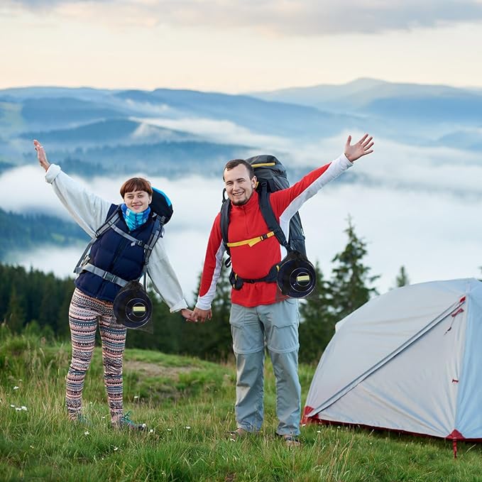 LemonRoad 9 Pcs Enamel Camping Cutlery Set Includes Bowls Mugs Plate Knife Fork Dishwashing Sponge Utensil Bags and Storage Straps Lightweight Tableware for Backpacking Camping Hiking Picnics