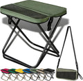2026 Upgraded Large 12.2in Foldable Backpack Stool 265lbs Ultralight Portable Backpack Chair with Carry Bag Collapsible Stool for Hiking Camping &amp Fishing (Green Small)