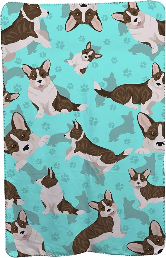 Caroline's Treasures MLM1046TBLT Brindle Cardigan Corgi Soft Travel Blanket with Bag Airplane Blanket Indoor Outdoor Camping Blanket for Traveling Picnics Beach Trips Concerts