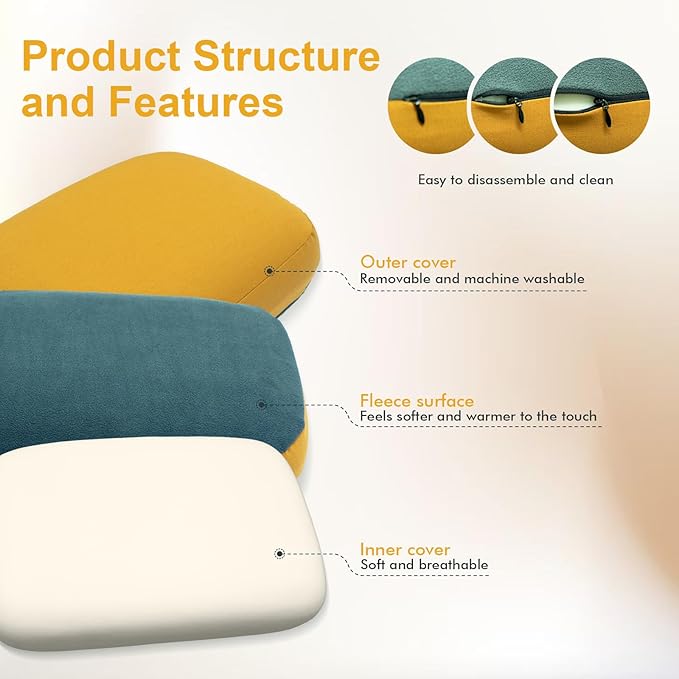 Thick Camping Memory Foam Pillow Compressible &amp Ultralight Travel Pillow for Backpacking - Ergonomic Neck &amp Lumbar Support for Side Sleepers Compact for Hiking Car Airplane