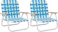 2 Pack Camping Chair Beach Chair for Adults with Highback Folding Lawn Chair with Webbed Airflow Mesh Patio Chair with Rust-Proof Coating Webbed Lawn Chair for Outdoor Fishing Backyard