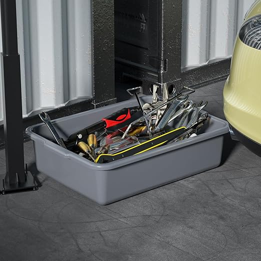 Sadstory Gray Plastic Commercial Bus Tub 35 L Plastic Large Bus Box 4 Packs