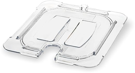 Carlisle FoodService Products Storplus 1/4 Size Notched Universal Food Pan Lid with Molded Handle for Catering Buffets and Restaurants Polycarbonate Clear (Pack of 6)
