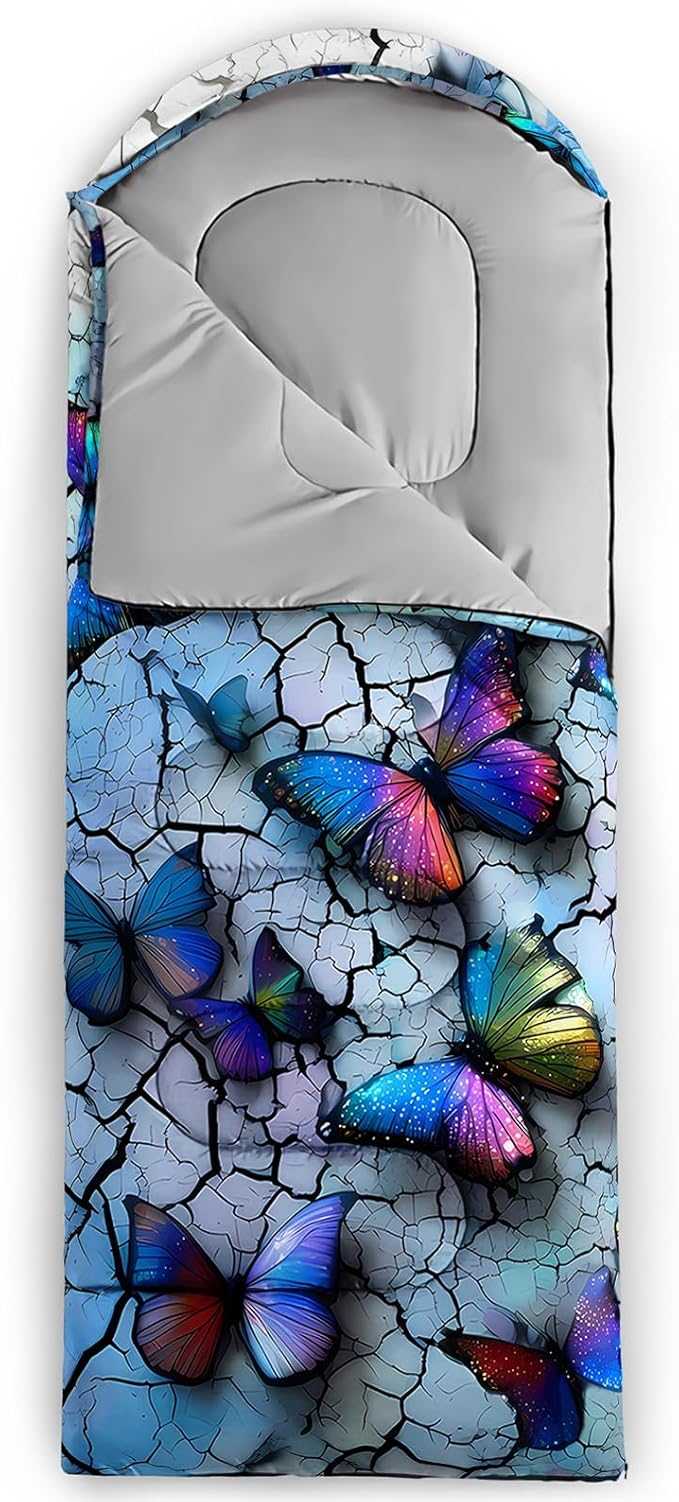QOOMO Camping Sleeping Bags3 Season Warm &amp Cool WeatherLightweightWaterproof Sleeping Bags for Adults &amp KidsTravelingand OutdoorsCamping Gear Equipment