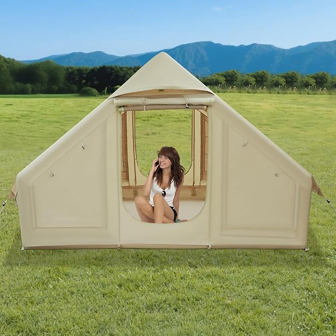 Instant Cabin Tents 3-4 Person Camping Tent with 2 Door 6 Windows Large Family Cabin Tents Waterproof Portable Glamping Tent for Outdoor Camping Hiking and Backpacking
