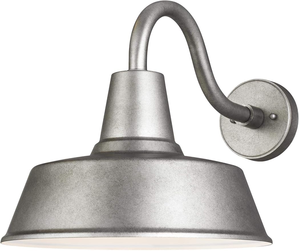 Sea Gull Lighting 8737401-57 Barn Light Outdoor Wall Sconce 75 Watts Weathered Pewter Large one Light