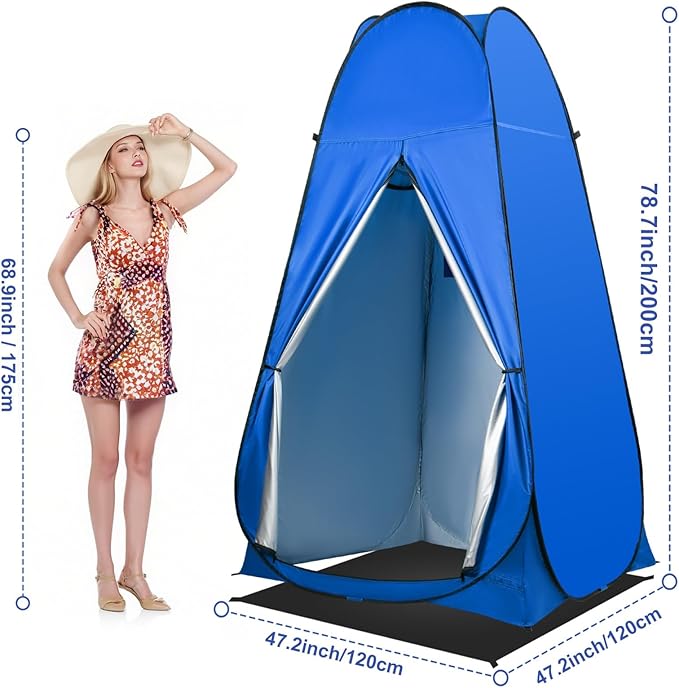 Pop Up Privacy Shower Tent Outdoor Portable Changing Tent Camping for Camping Beach Toilet Shower Bathroom Changing Room Sun Shelter with Window with Carry Bag
