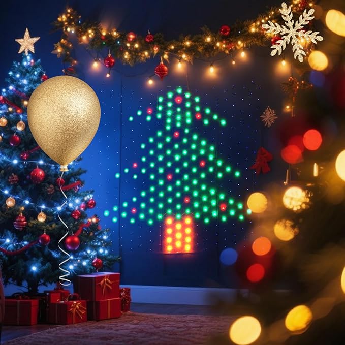 Leisure world LED Christmas Tree Window Silhouette LightsUSB Operated LED Net Outdoor Mesh Lights with Timer 8 Modes for Indoor Outdoor Holiday Xmas Party Decor