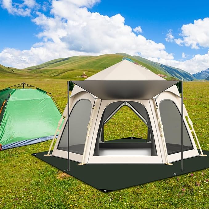 Tent Ground Tarp - Waterproof Thickened Tents Floor Insulation Portable Camping Floor Mat Foldable Tent Footprint Outdoor Shelter | Beach Car Campings Adventre for Beach Car Camping Adventure