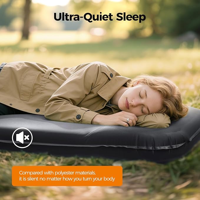 OGERY Self Inflating Sleeping Pad with Electric Pump 3.15 Ultra-Thick Memory Foam Camping Pad 4 Season Camping Mattress Pad with Built-in Pillow Camping Essentials Gear for Tent Travel Car