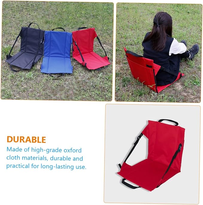 SUPVOX Step Lights Outdoor Folding Seat Cushion Backrest for Camping Fishing Sports Garden Compact Storage