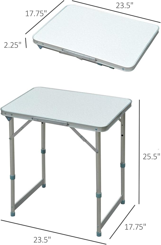 23 Folding Camping Table with Height Adjustability Lightweight Portable Table with Carry Handle Outdoor Folding Table Camping Accessories