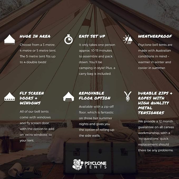 Psyclone Tents for Family Camping Glamping Hiking and Festival