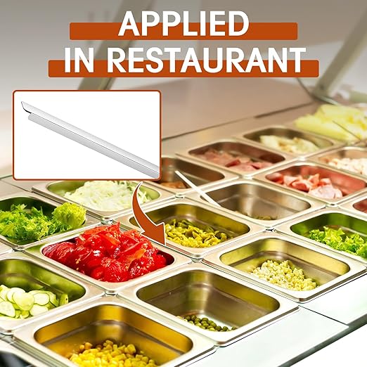 Zonon 12 Pcs Stainless Steel Adaptor Bar Long Food Divider Metal Steam Table Adapter Bar for Hotel Restaurant Catering Home Commercial Food Service Accessories(12.8)