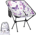 Honeybaby Folding Camping Chair Butterflies Stars Camping Chairs Lightweight Portable Chair Outdoor Foldable Chairs for Camping Travel Picnic Beach Hiking