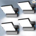ledmo 150W LED Wall Pack Light Outdoor Dusk to Dawn LED Wall Pack Light Freely DIY Rotatable Modern 5000K Waterproof Black Security Floodlight Fixture for Shop House Area Barn4 Pack