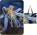 Zipper Blue Ringed Octopus Style Picnic Mat Suitable for Travel Camping Park Or Home Use