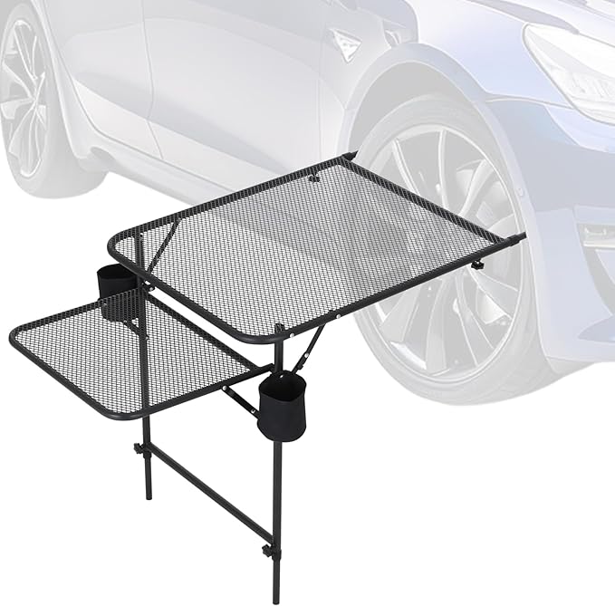 CDEN Tailgate Table Car Desk Tailgate Table Car Camping Camping Tables Vehicle Tables Adjustable Height Lightweight
