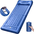 Camping Sleeping PadsExtra Thick 5 Inch Inflatable Sleeping Mat with Pillow Built-in PumpOversized Mattress Super Portable Backpacking Sleeping Pad (Blue Single)