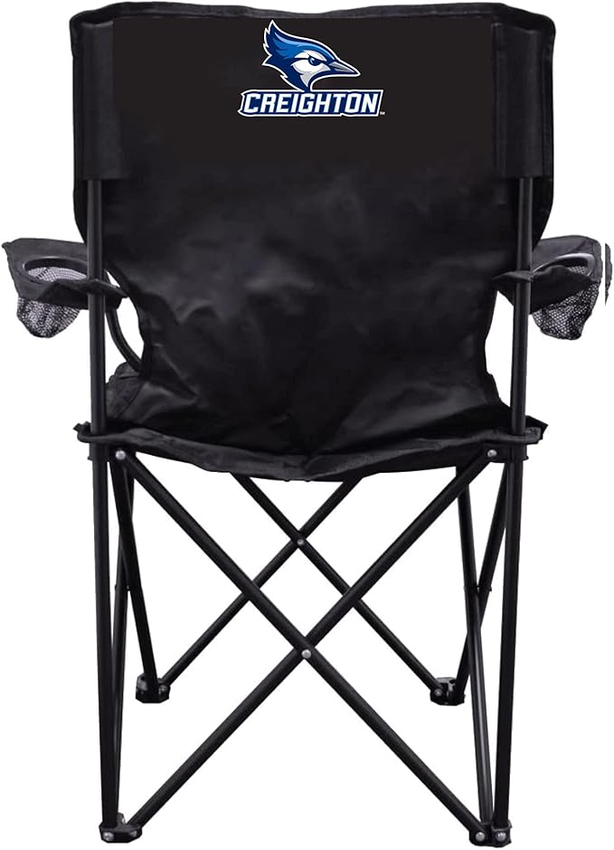 VictoryStore Outdoor Camping Chair - Creighton University Black Folding Camping Chair with Carry B