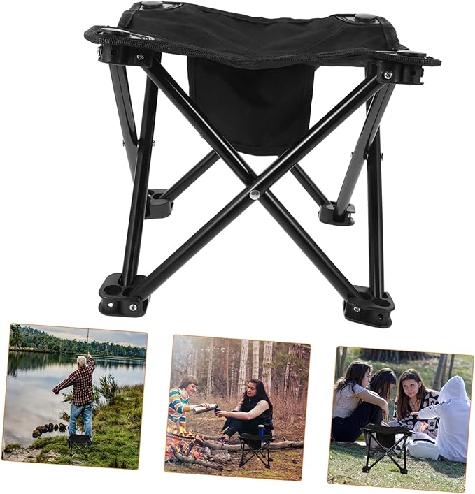 DOITOOL Small Folding Stool Lightweight Camping Stool Portable Bench for Fishing