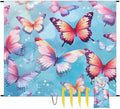 Waterproof Sandproof Beach Blanket 59''×68'' Butterfly Polyester Outdoor Picnic Blanket with 4 Stakes &amp Storage Bag for BeachCampingVacation Pale Green