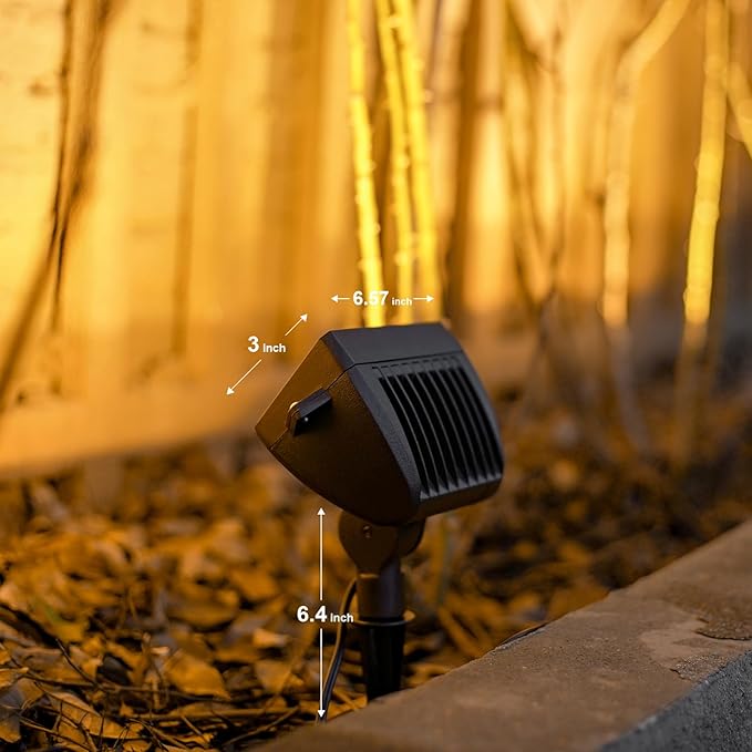 GOODSMANN Low Voltage LED Landscape Wall Wash Kits 8PK Spotlight &amp Floodlight 18W 2700K Outdoor Lights Brown Finish Outside Hardwired Lighting with Metal Stake Cable Connector Replaceable