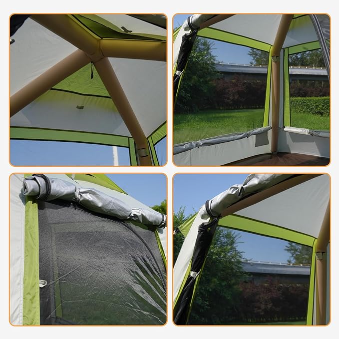 2-3 Person Automatic Inflatable Camping Tent Quick Setup Instant Cabin Tents Oxford Waterproof Inflatable House Tent with Mesh Windows for Adults Scouts