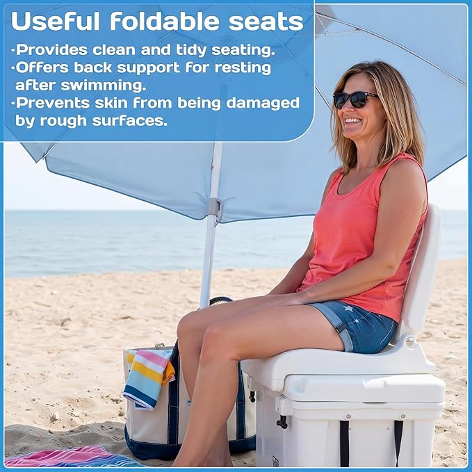4 Pcs Pool Chairs Foldable Poolside Chairs for Edge of Pool Portable Seat for Outdoor Beach Stadium Durable ABS Plastic with Back Support(White)