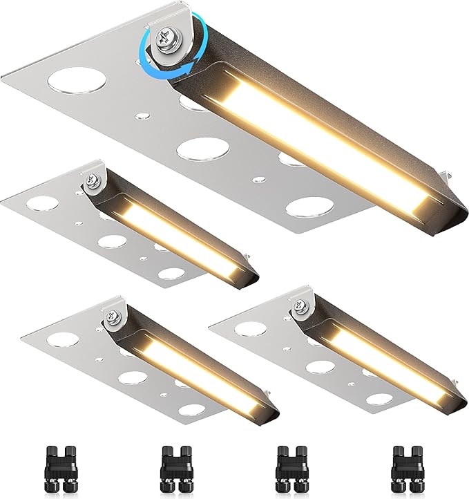 SUNVIE 7 Inch Hardscape Lighting 5W LED Retaining Wall Lights 3000K Warm White Low Voltage Landscape Lighting Waterproof Outdoor Step Lights with Connectors Paver Lights for Retaining Wall ETL 4 Pack