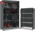Porch Shield Storage Shelf Cover Fits 48 x 24 x 72 Wire Rack - Dustproof Shelving Unit Cover with Front Transparent(Grey)