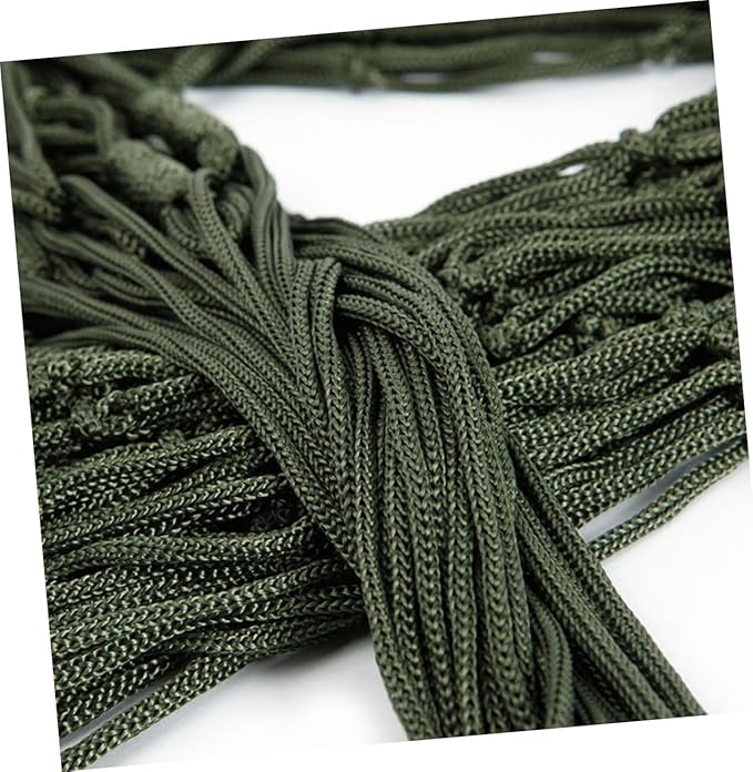 Happyyami 2pcs Strong Nylon Rope Mesh Hammock Portable Hanging Swing Bed Outdoor Leisure Bed for Camping Hunting