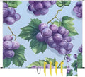 Waterproof Sandproof Beach Blanket 59''×68'' Fruits Grapes Polyester Outdoor Picnic Blanket with 4 Stakes &amp Storage Bag for BeachCampingVacation Purple