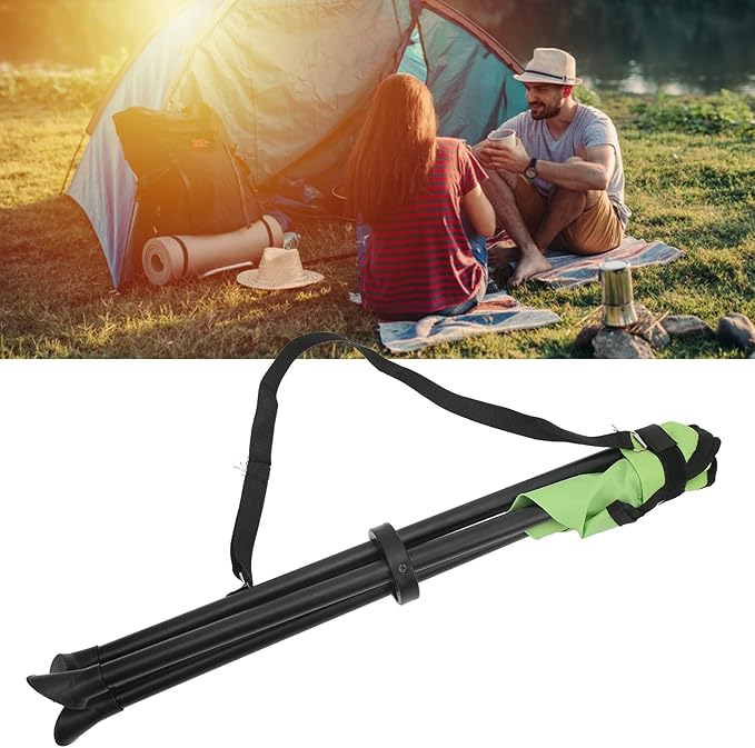 plplaaoo Folding Tripod Stool Heavy Duty Portable Anti Slip Foldable Chair for Outdoor Camping Fishing Picnics Made of 600D Oxford Cloth PVC Waterproof Coating (Green)