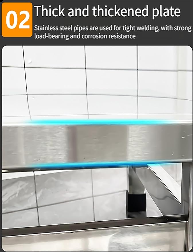 Stainless Steel Storage Racks ShelvesDunnage Rack Commercial Food Floor Rack 1100IbsHeight 20cm/7.9inCapacity for Storage in Restaurants Garage and Vehicles(50x35x20cm)