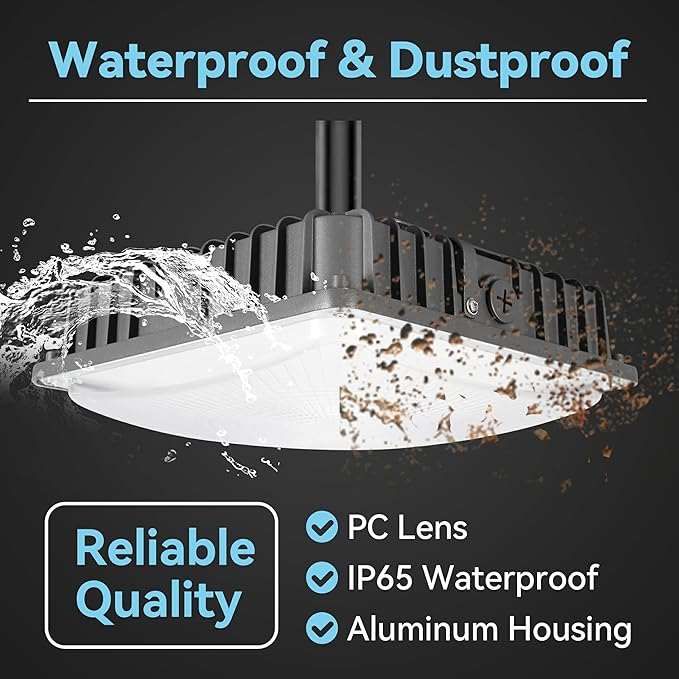 60W LED Canopy Light 4Pack 5000K Daylight LED Canopy Lights Outdoor IP65 Waterproof Gas Station Area Light for Carport Garage Shop Warehouse 100-277VAC ETL Listed