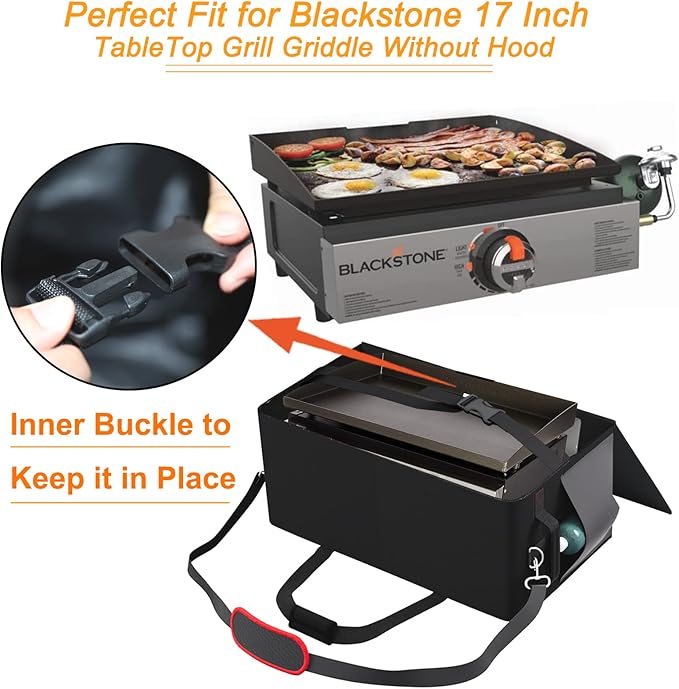 17 Griddle Carry Bag Fits Blackstone 1971 Heavy Duty Flat Top GrillFit for Blackstone 17 inch Tabletop Griddle Without HoodWater Resistant 600D Polyester Heavy Duty