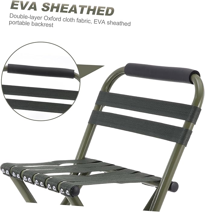 Totority 1pc Outdoor Portable Folding Chair Backrest Lightweight Camping Stool for Fishing and Picnics and Compact Design Green Easy to Carry