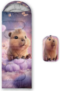 AILONEN Kawaii Panda Sleeping BagsLightweight &amp Waterproof3 Season Warm &amp Cool WeatherDreamy Purple Flower Animal Themed Sleeping Bags for BoysGirlsKidsAdults TravellingOutdoors