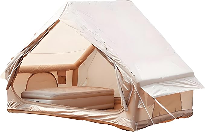 2025 Upgraded Waterproof Inflatable Camping Tent for 5-8 People No Assembly Needed Luxury Glamping House Oxford Fabric Inflatable Camping Tents with Hand Pump