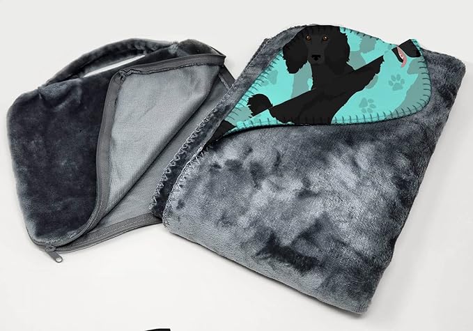 Caroline's Treasures MLM1022TBLT Black Standard Poodle Soft Travel Blanket with Bag Airplane Blanket Indoor Outdoor Camping Blanket for Traveling Picnics Beach Trips Concerts