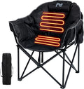 MOPHOTO Heated Camping Chair Portable Heated Camping Chairs Outdoor Padded Oversized Heated Folding Chairs Outdoor Sports Heating Lawn Chair Patio Lounge Chairs for Adults