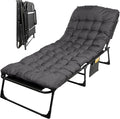 Folding Camping Cot with Mattress for Adults up to 440lbs - Heavy Duty Foldable Bed with Removable Cot Mattress and 3 Recline Positions for Travel Camp Beach or Guest Bed by Wakeman Outdoors (Gray)