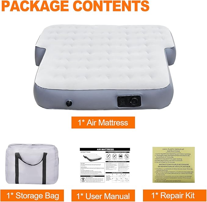 65''SUV Air Mattress Pad for SUV Trunk 10 Inch Ultra-Thick Inflatable Car Mattress SUV SUV Air Mattress Camping Bed with Built in Pump