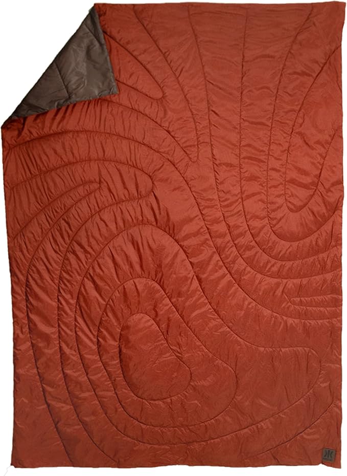 Kijaro Native Camp Quilt | Printed Outdoor Camping Blanket | 55 x 79 | Anza Borrego Orange 1-Person