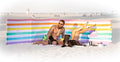 Premium 20 ft Beach Windscreen Privacy Screen Wind Blocker - Pastel Perfect Free Rubber Mallet and Carry Bag Included